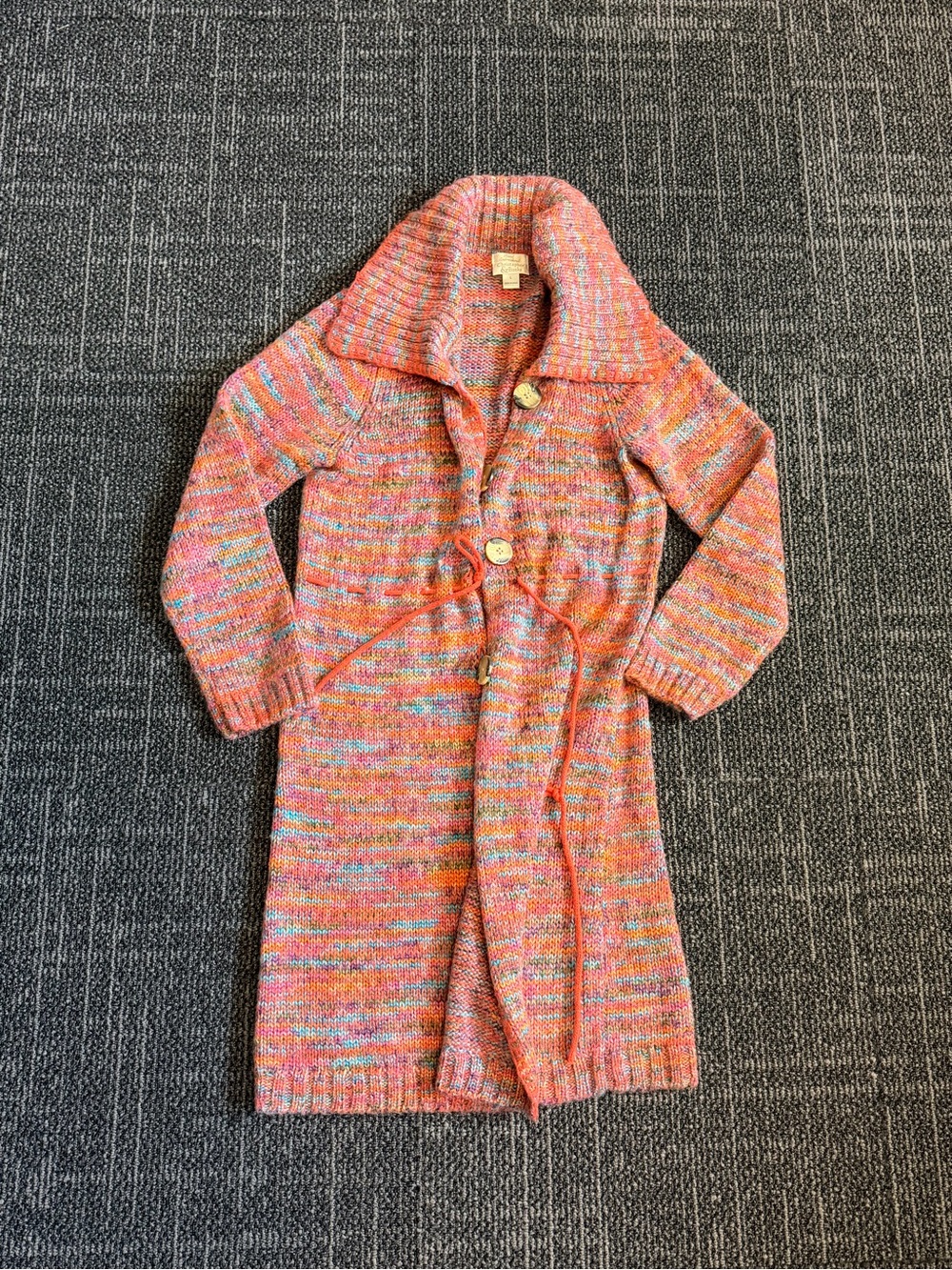 Christopher & Banks Space-Dye Knit Long Sweater Duster Cardigan Large Wool Blend